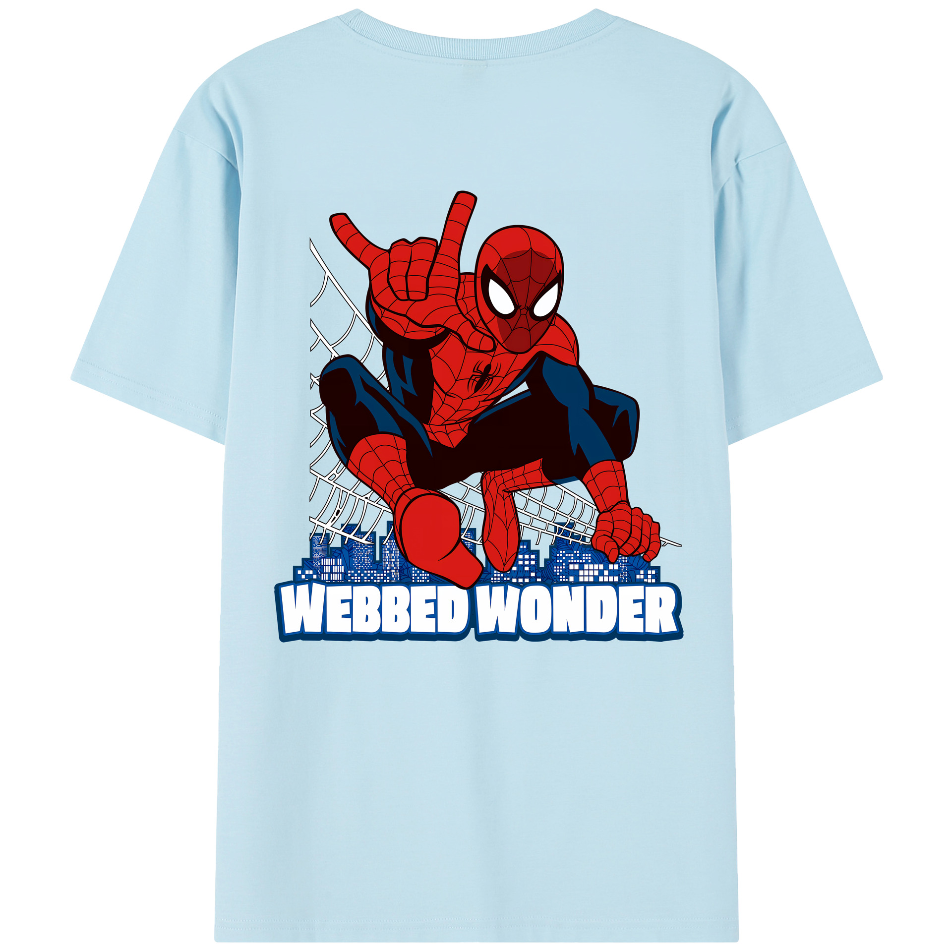 （画像用） Spider Man スパイダーマン 綿100％半袖Tシャツ（背面プリント）